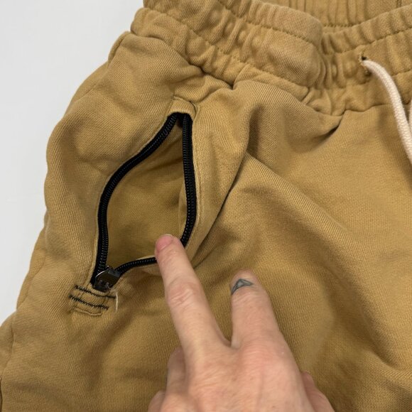 Young LA Mens Tan Sweat Shorts Size L Edition 2014 Training 8" - Picture 8 of 11